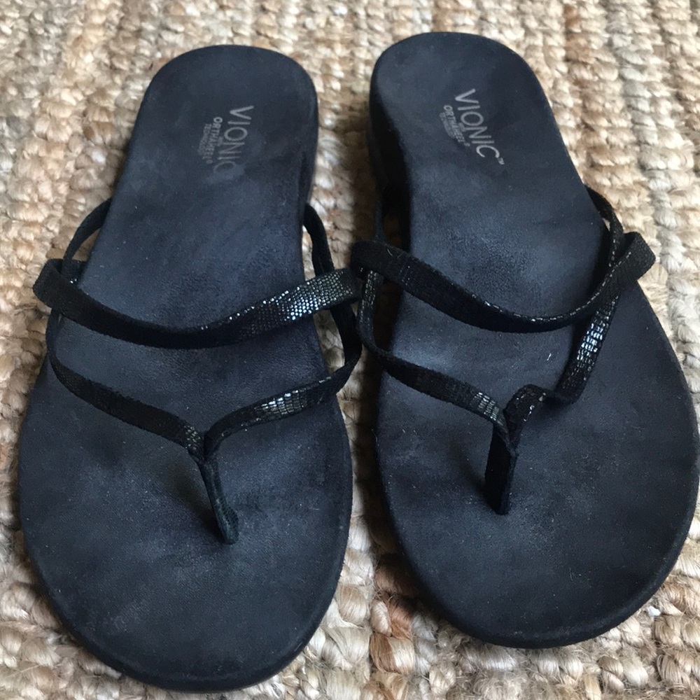 Vionic Strappy Sandal Sz 9 Black